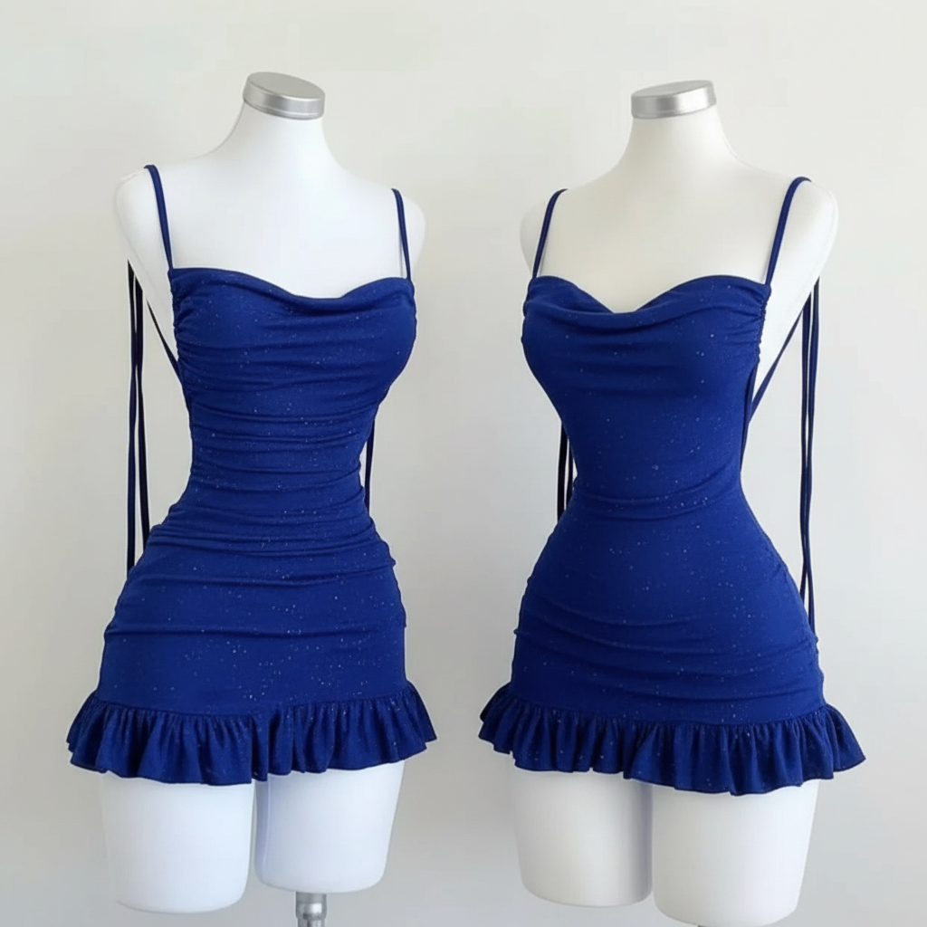 Nuisette courte en satin;